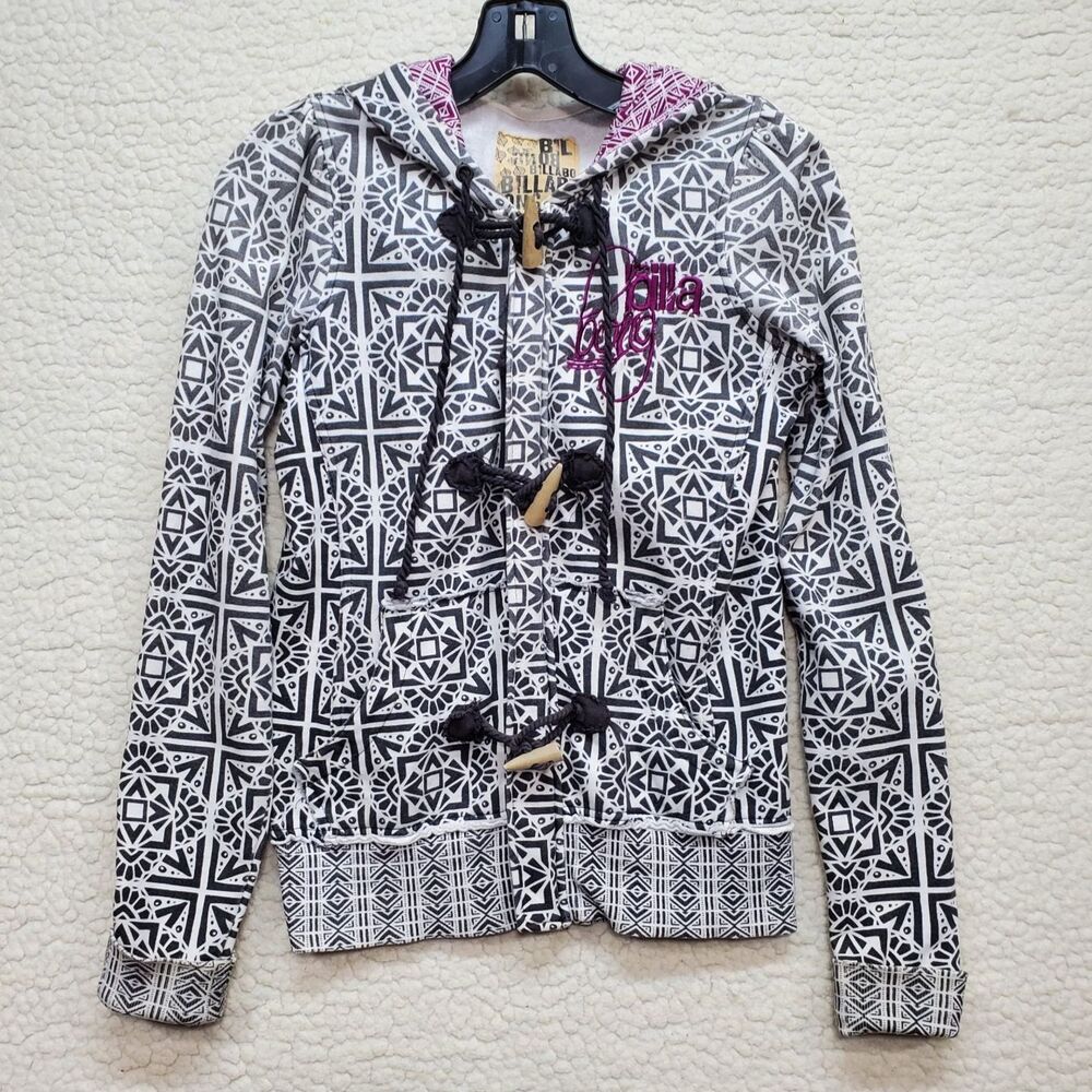 Y2K Billabong Full-Zip Jacket Embroidered W/ Toggle Fasteners Size Small